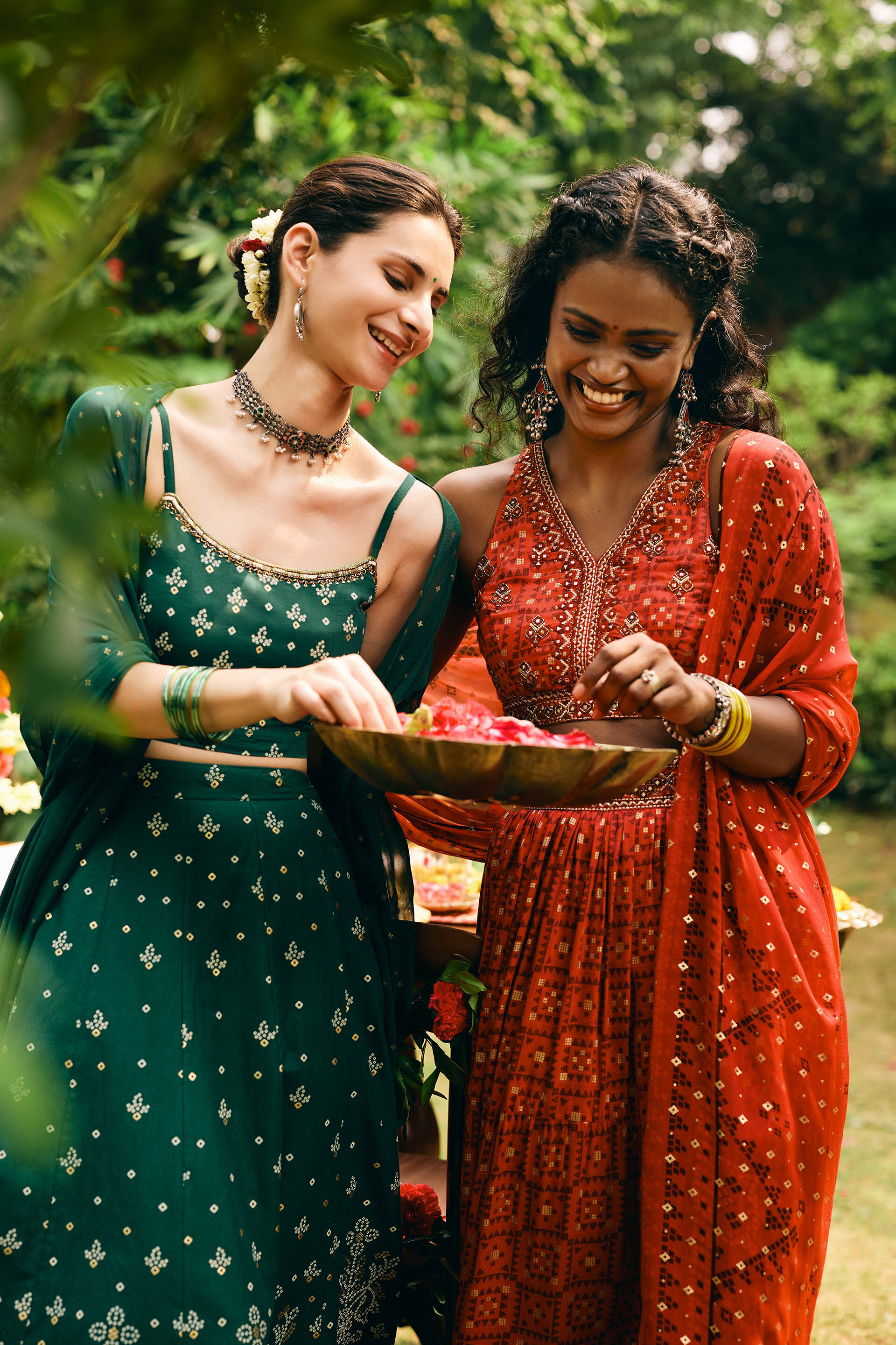 Jhilmil Green Skirt Set, Green, image 5